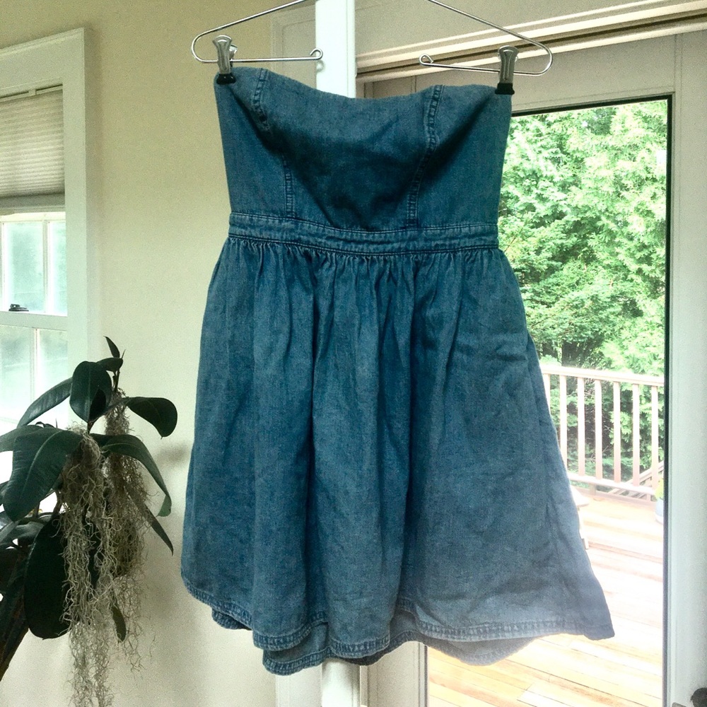 Free People Strapless Denim Dress